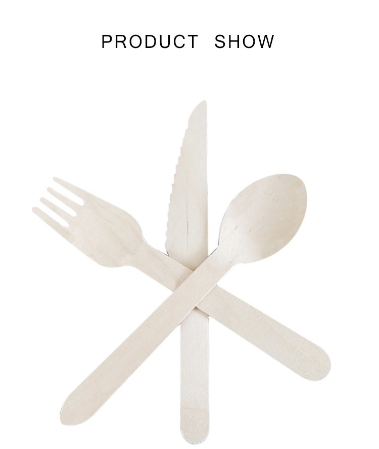 Biodegradable Disposable High Quality Food Recyclable Knife Classic Wooden Fork