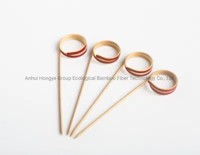 Bastoncini per anelli per spiedini con nodo decorativo in bambù per personalizzazione
