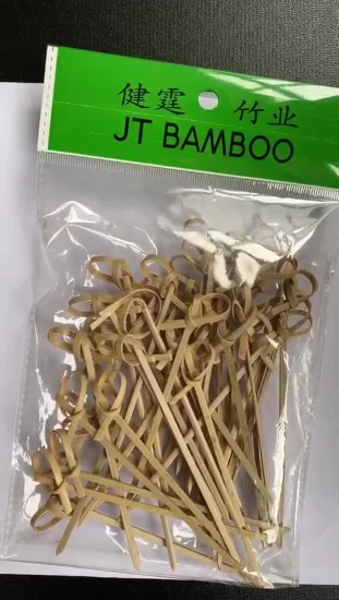 Bel nodo di bambù economico all'ingrosso con spiedino colorato per alimenti